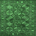 Square Oriental Emerald Green Industrial Rug, urb2352emgrn