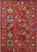 Machine Washable Industrial Modern Tomato Red Rug, wshurb2352