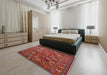 Mid-Century Modern Red Oriental Rug in a Bedroom, urb2352