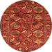 Round Oriental Orange Industrial Rug, urb2352org