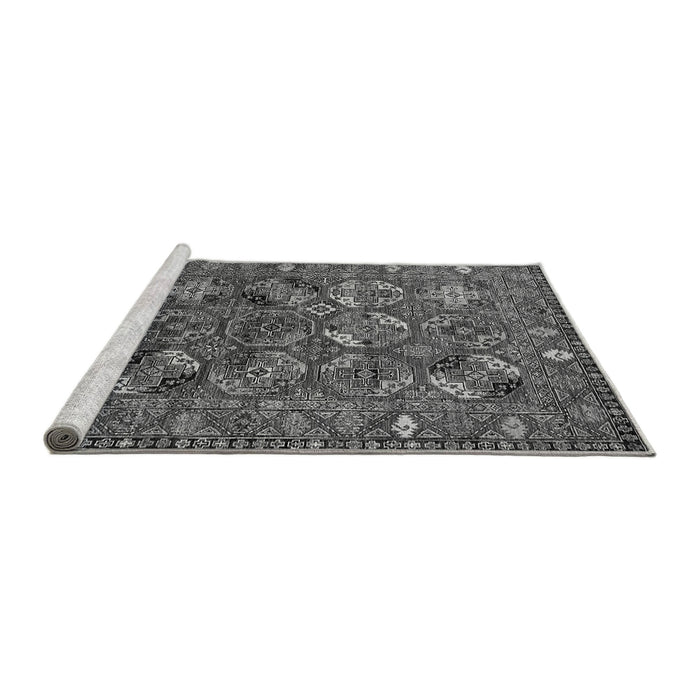 Sideview of Machine Washable Oriental Gray Industrial Rug, wshurb2352gry