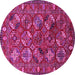 Round Oriental Pink Industrial Rug, urb2352pnk