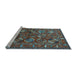 Sideview of Machine Washable Oriental Light Blue Industrial Rug, wshurb2352lblu