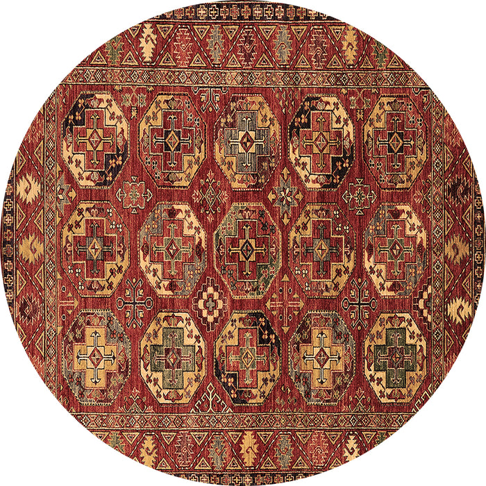 Round Oriental Brown Industrial Rug, urb2352brn