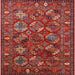 Square Mid-Century Modern Red Oriental Rug, urb2352