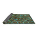 Sideview of Oriental Turquoise Industrial Rug, urb2352turq