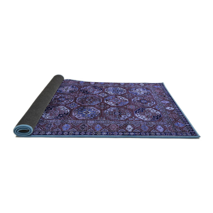 Sideview of Oriental Blue Industrial Rug, urb2352blu