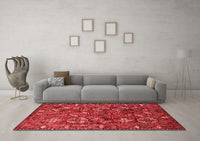 Machine Washable Oriental Red Industrial Rug, wshurb2352red