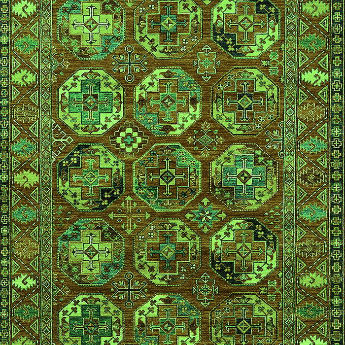 Machine Washable Oriental Green Industrial Area Rugs, wshurb2352grn