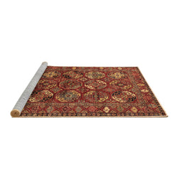 Sideview of Machine Washable Oriental Brown Industrial Rug, wshurb2352brn