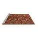 Sideview of Machine Washable Oriental Brown Industrial Rug, wshurb2352brn