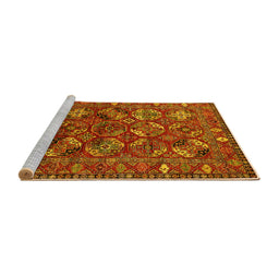 Sideview of Machine Washable Oriental Yellow Industrial Rug, wshurb2352yw