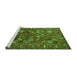 Sideview of Machine Washable Oriental Green Industrial Area Rugs, wshurb2352grn