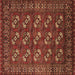 Square Oriental Brown Industrial Rug, urb2353brn