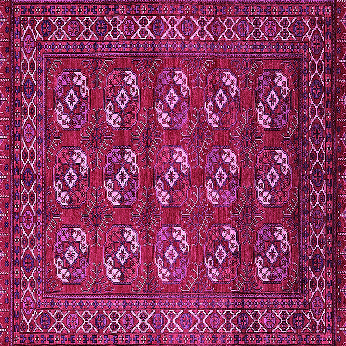 Square Machine Washable Oriental Pink Industrial Rug, wshurb2353pnk