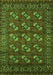 Machine Washable Oriental Green Industrial Area Rugs, wshurb2353grn