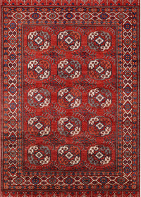 Machine Washable Industrial Modern Tomato Red Rug, wshurb2353