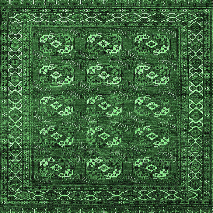 Square Oriental Emerald Green Industrial Rug, urb2353emgrn