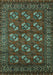 Machine Washable Oriental Turquoise Industrial Area Rugs, wshurb2353turq