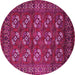 Round Oriental Pink Industrial Rug, urb2353pnk