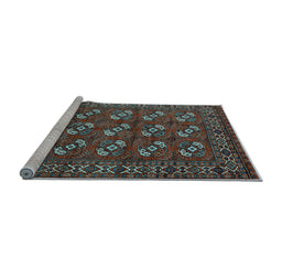 Sideview of Machine Washable Oriental Light Blue Industrial Rug, wshurb2353lblu