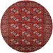 Round Mid-Century Modern Red Oriental Rug, urb2353