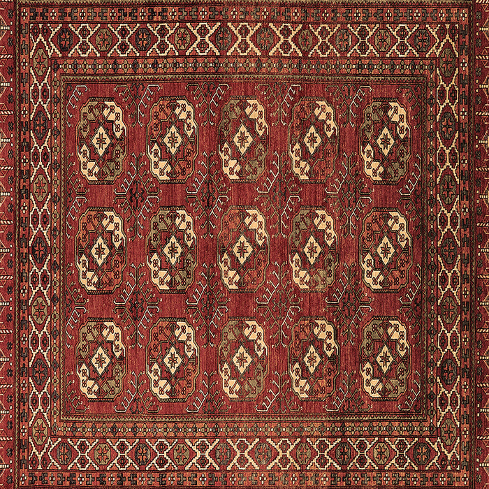 Square Machine Washable Oriental Brown Industrial Rug, wshurb2353brn