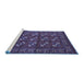 Sideview of Machine Washable Oriental Blue Industrial Rug, wshurb2353blu