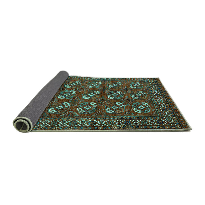 Sideview of Oriental Turquoise Industrial Rug, urb2353turq