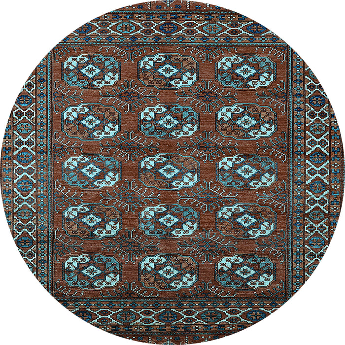 Round Oriental Light Blue Industrial Rug, urb2353lblu