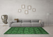 Machine Washable Oriental Emerald Green Industrial Area Rugs in a Living Room,, wshurb2353emgrn