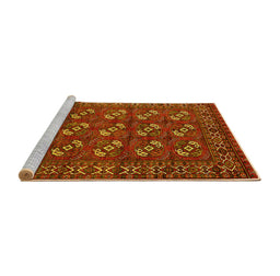 Sideview of Machine Washable Oriental Yellow Industrial Rug, wshurb2353yw