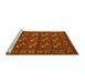 Sideview of Machine Washable Oriental Yellow Industrial Rug, wshurb2353yw