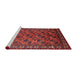 Sideview of Machine Washable Industrial Modern Cranberry Red Rug, wshurb2354