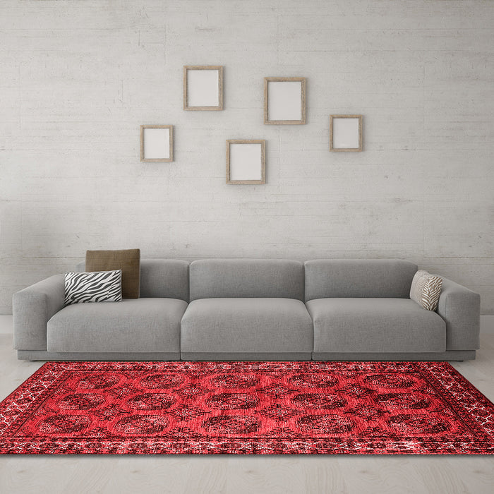 Industrial Red Washable Rugs