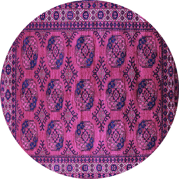 Round Machine Washable Oriental Purple Industrial Area Rugs, wshurb2354pur