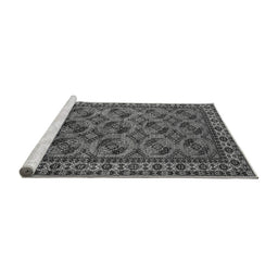 Sideview of Machine Washable Oriental Gray Industrial Rug, wshurb2354gry
