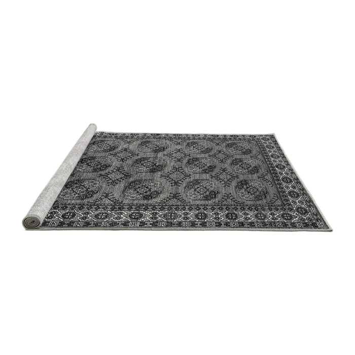 Sideview of Machine Washable Oriental Gray Industrial Rug, wshurb2354gry