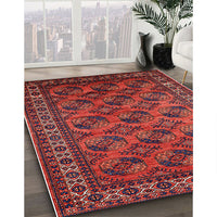 Mid-Century Modern Cranberry Red Oriental Rug, urb2354