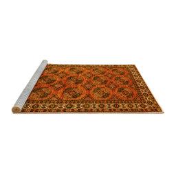 Sideview of Machine Washable Oriental Yellow Industrial Rug, wshurb2354yw