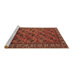 Sideview of Machine Washable Oriental Brown Industrial Rug, wshurb2354brn