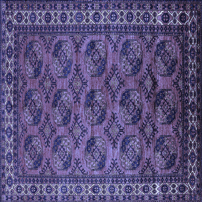 Square Oriental Blue Industrial Rug, urb2354blu