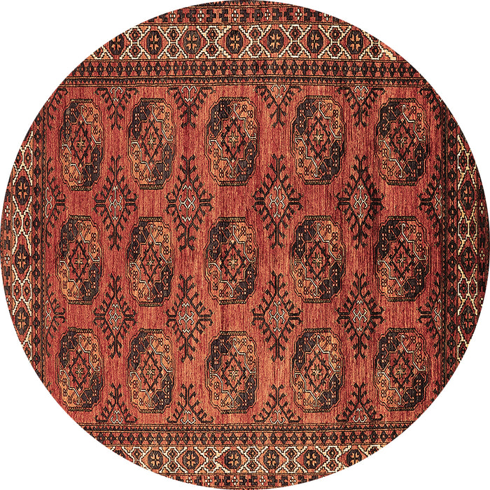 Round Oriental Brown Industrial Rug, urb2354brn