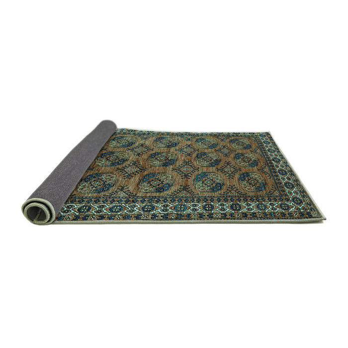 Sideview of Oriental Turquoise Industrial Rug, urb2354turq