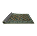 Sideview of Oriental Turquoise Industrial Rug, urb2354turq