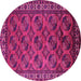 Round Oriental Pink Industrial Rug, urb2354pnk