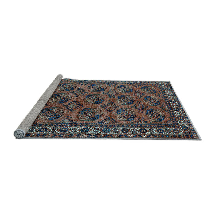 Sideview of Machine Washable Oriental Light Blue Industrial Rug, wshurb2354lblu
