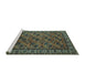 Sideview of Machine Washable Oriental Turquoise Industrial Area Rugs, wshurb2354turq