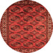 Round Oriental Orange Industrial Rug, urb2354org