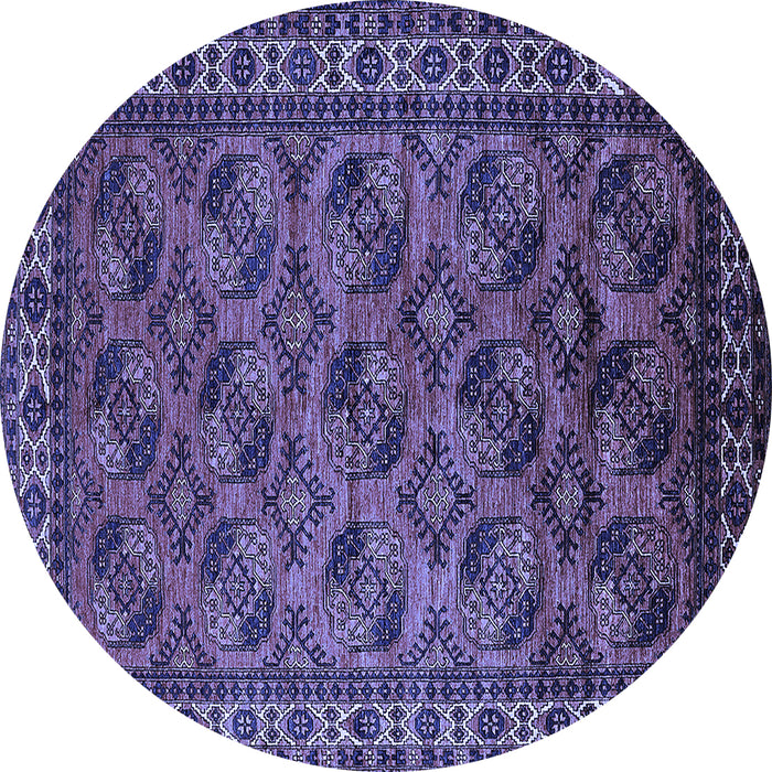 Round Oriental Blue Industrial Rug, urb2354blu